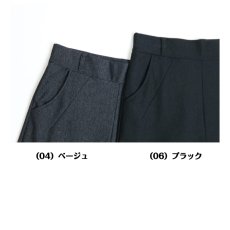 画像4: 8100　上品に決まる、大人の美脚ワイド！　ピンヘッドプルオン　フレアワイドパンツ　M-LL (4)