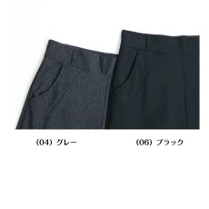 画像4: 8100　上品に決まる、大人の美脚ワイド！　ピンヘッドプルオン　フレアワイドパンツ　M-LL (4)