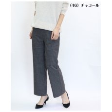 画像4: H-1398　すっきり見えて、しっかり暖か！　両面起毛チェックグルカワイドパンツ　S-LL (4)
